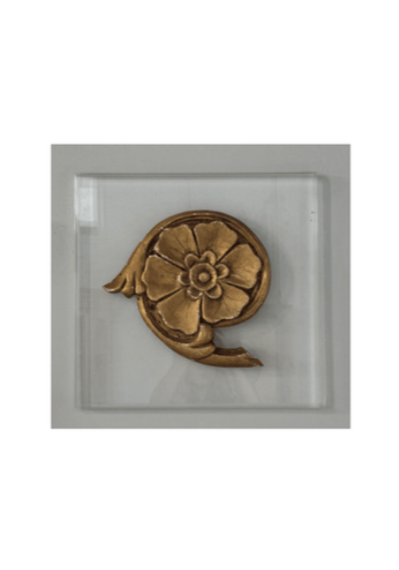 Gilt Flower Fragment On Acrylic Plaque