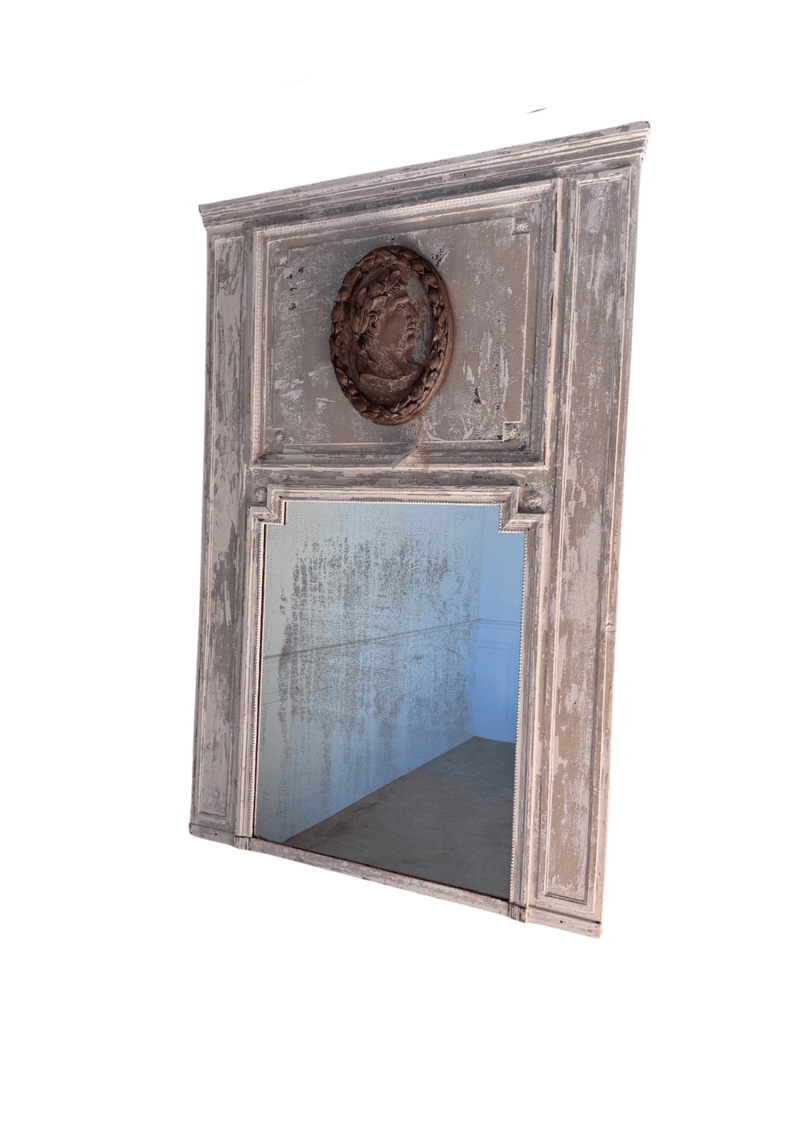 1800 French Trumeau Mirror In Original Paint