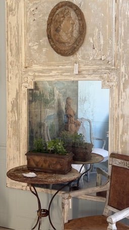 1800 French Trumeau Mirror In Original Paint
