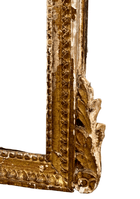18th C. French Framed Mirror With Carved Details