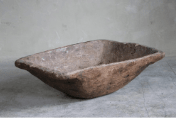 18th C Walnut Bowl, Signed, w/ Iron Repair