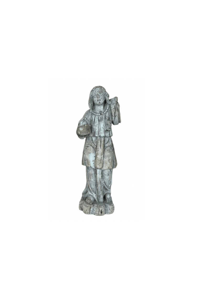 18th C. Wood Statue of Saint