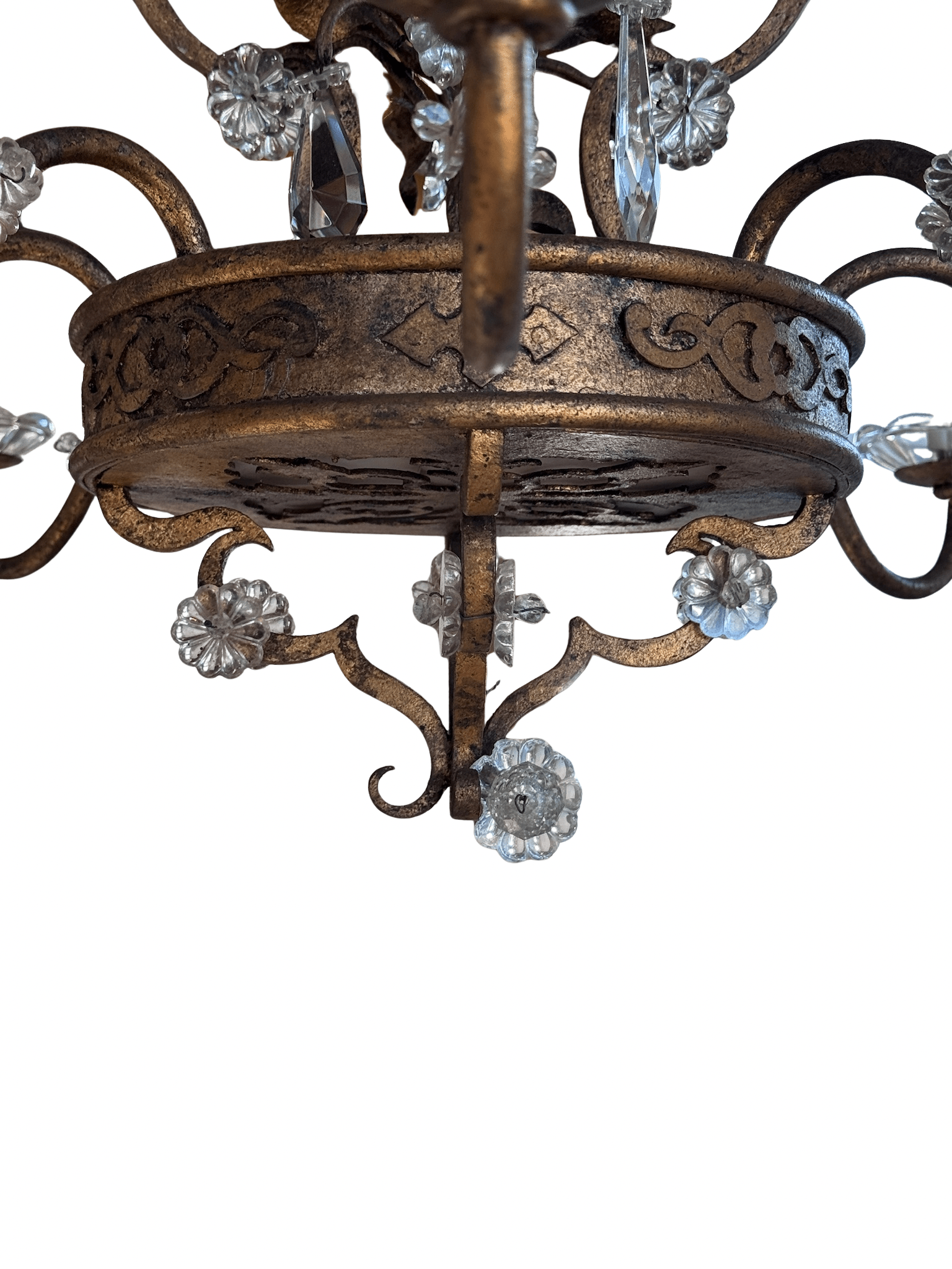 1930 French Crystal and Gilt Chandelier