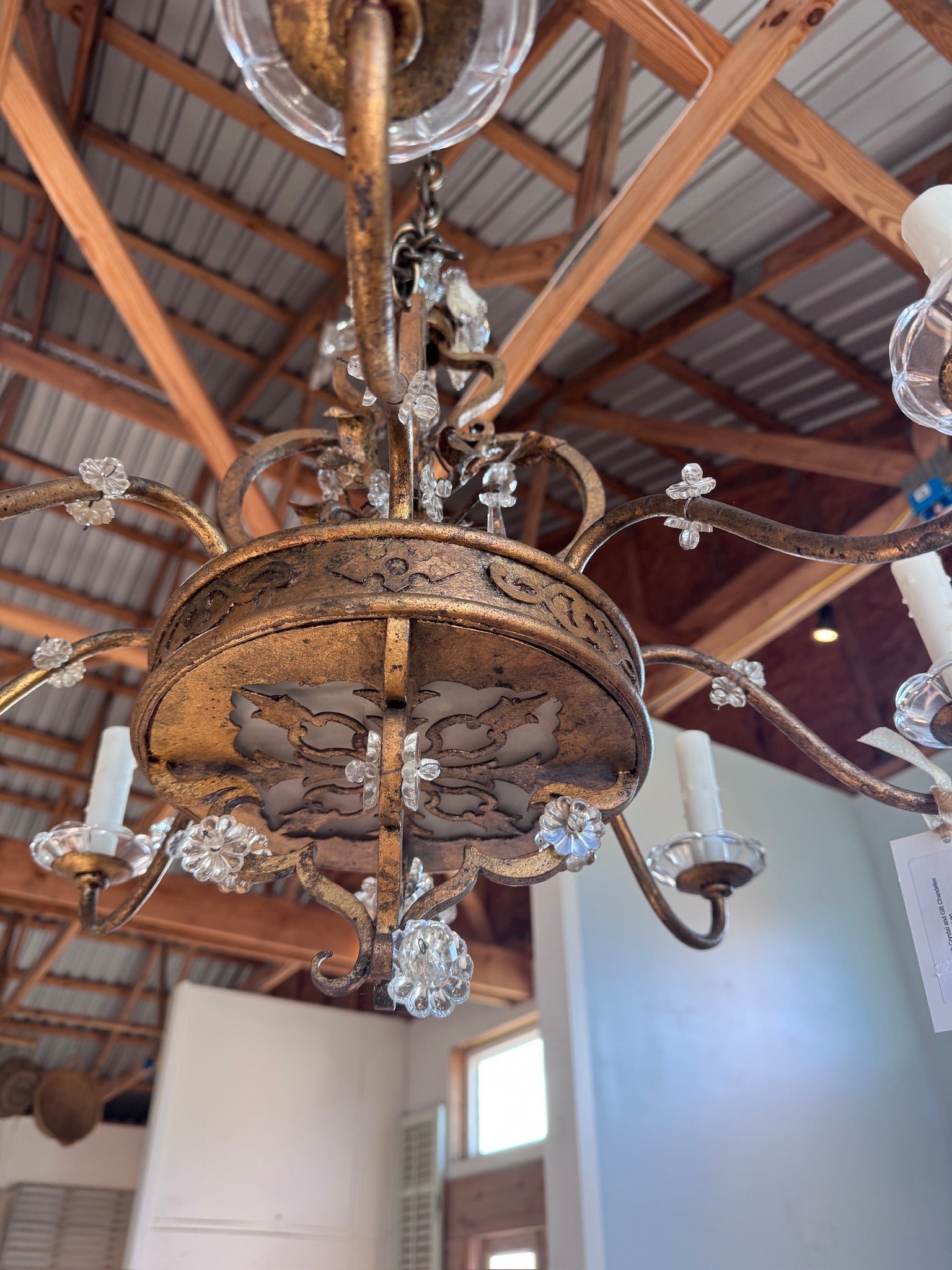 1930 French Crystal and Gilt Chandelier