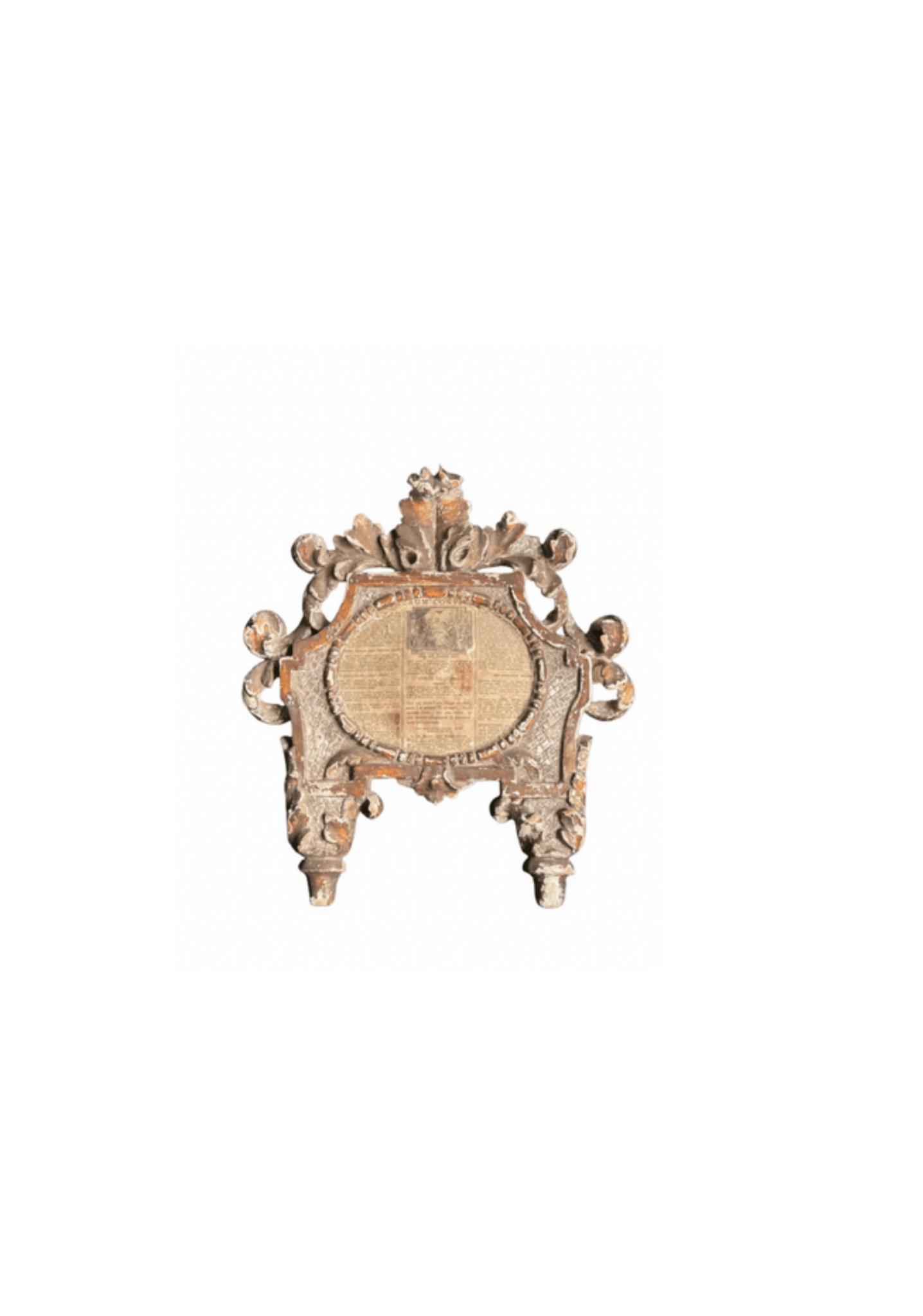 19th C Baroque Italian Signed Frame with Antique Document