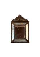 19th C Flemish Mirror With Ornate Crest And Original Glass