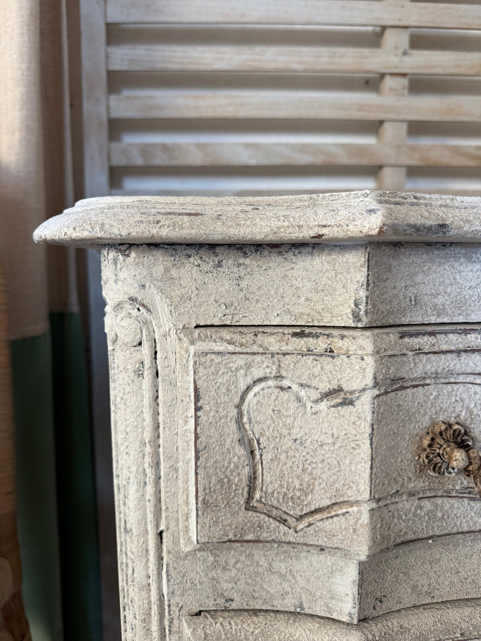 19th C. French Commode, Whitewashed