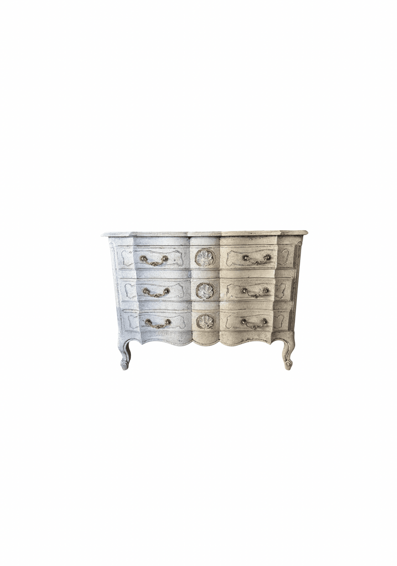 19th C. French Commode, Whitewashed