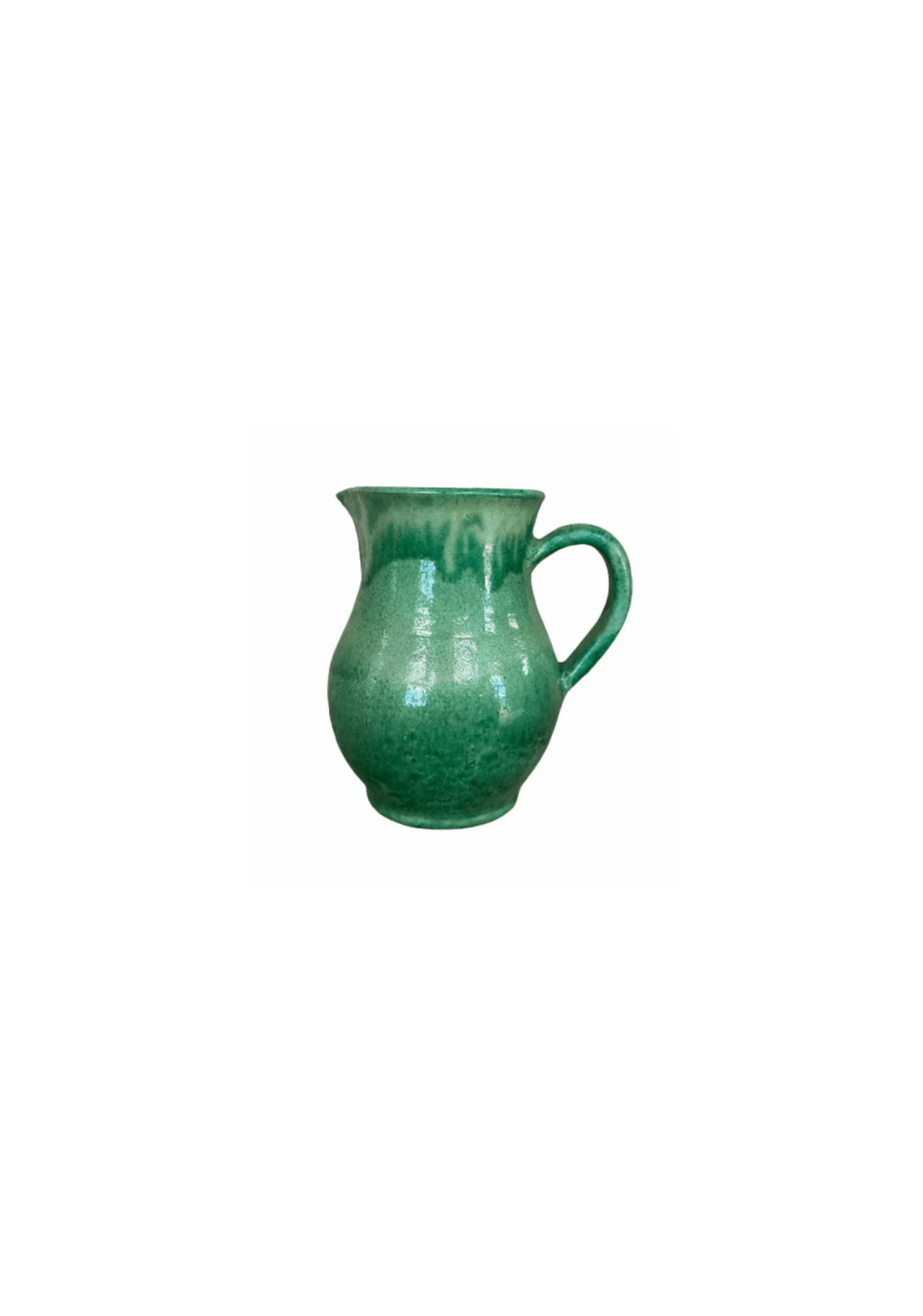 19th C Glazed Green Pitcher from famous St-Jean-de-Vos