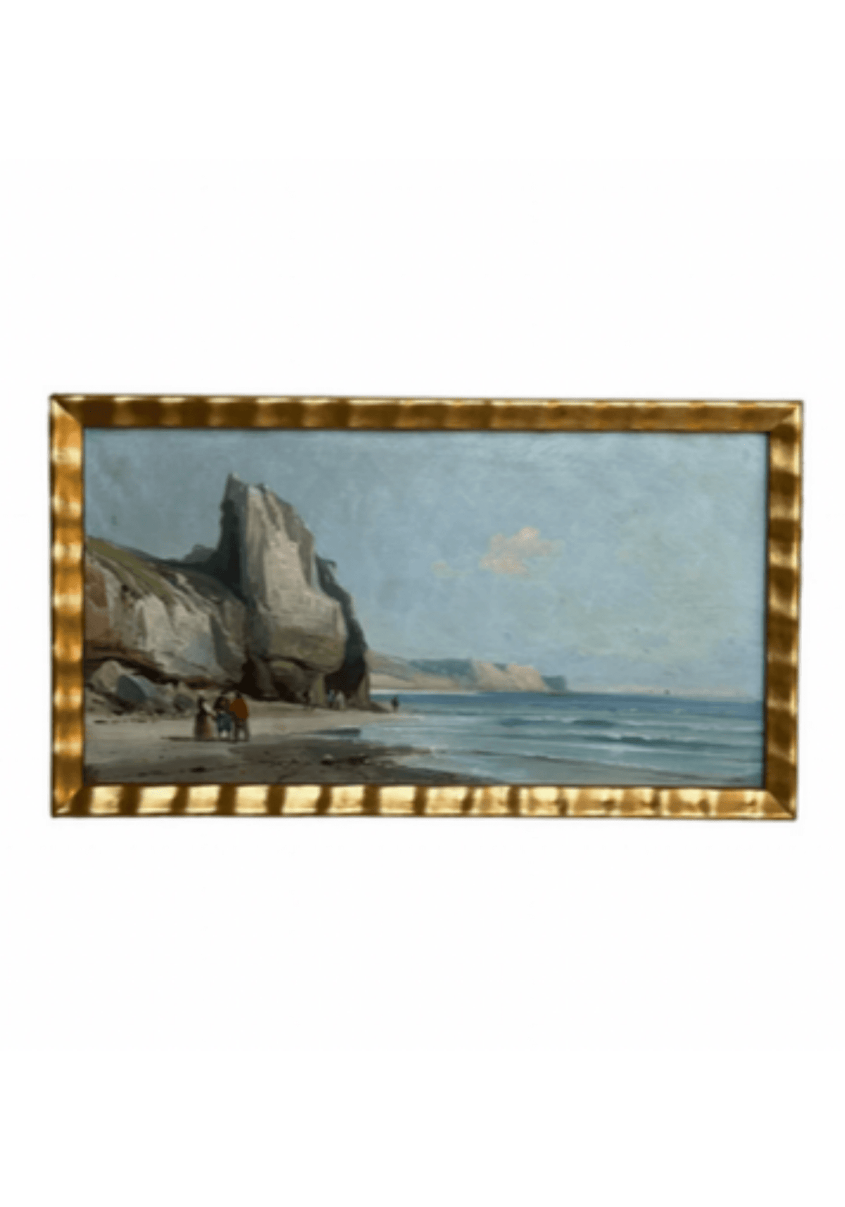 French Beach Landscape 20th C Oil Painting
