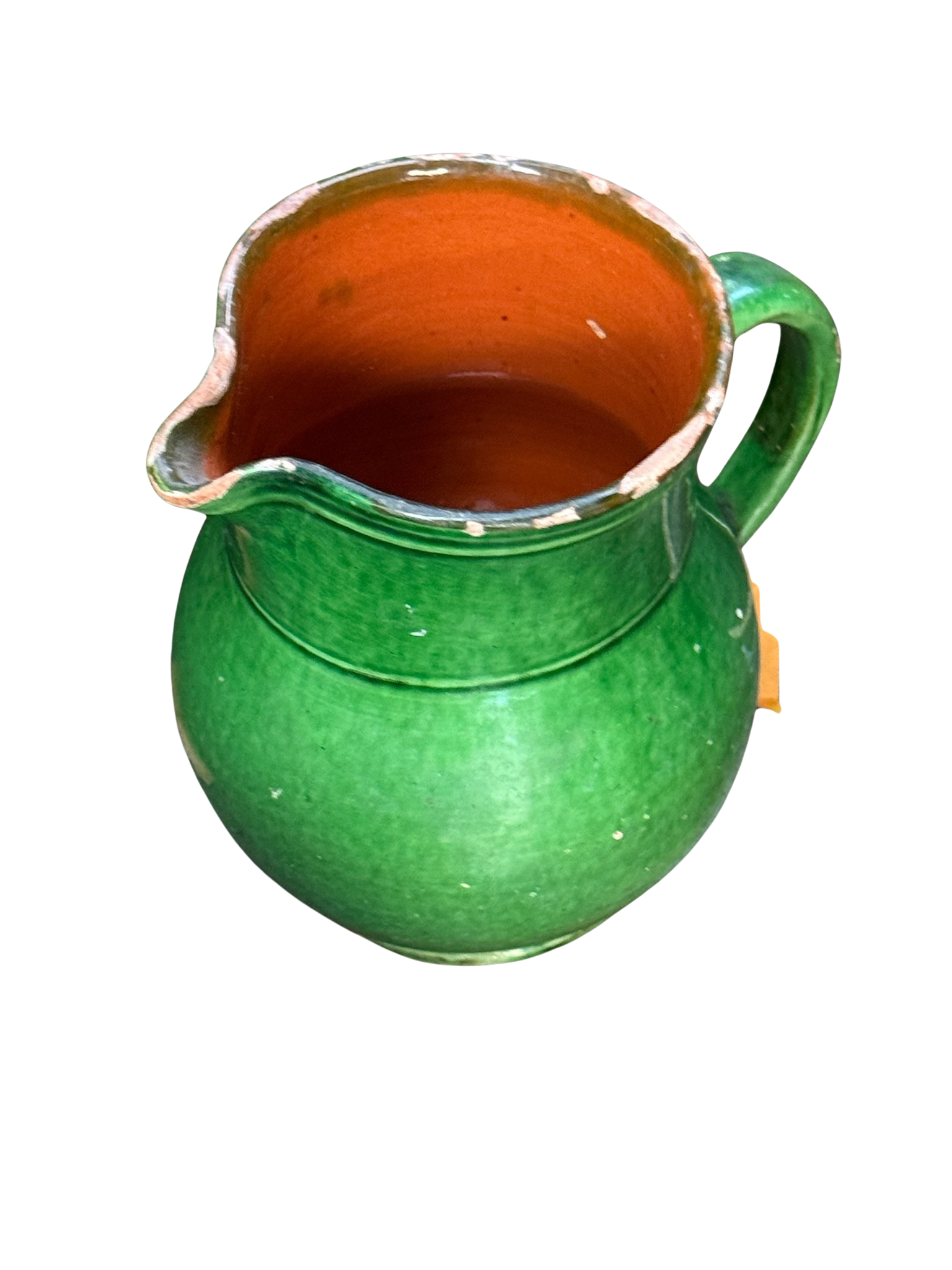 Vintage French Emerald Glazed Pitcher