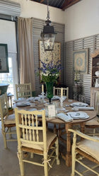 Antique Belgian Oak Oval Dining Table With Drop Leaves