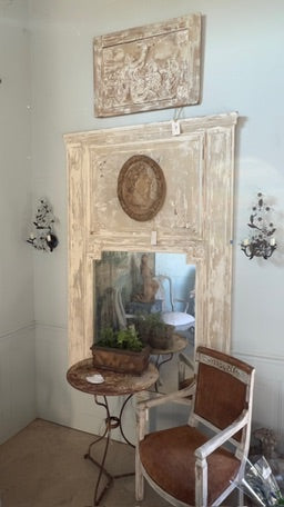 1800 French Trumeau Mirror In Original Paint