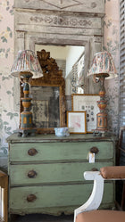 Antique French Shell Print , with Block Print Border