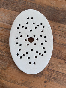 Antique Belgian Ironstone Strainer Oval Star
