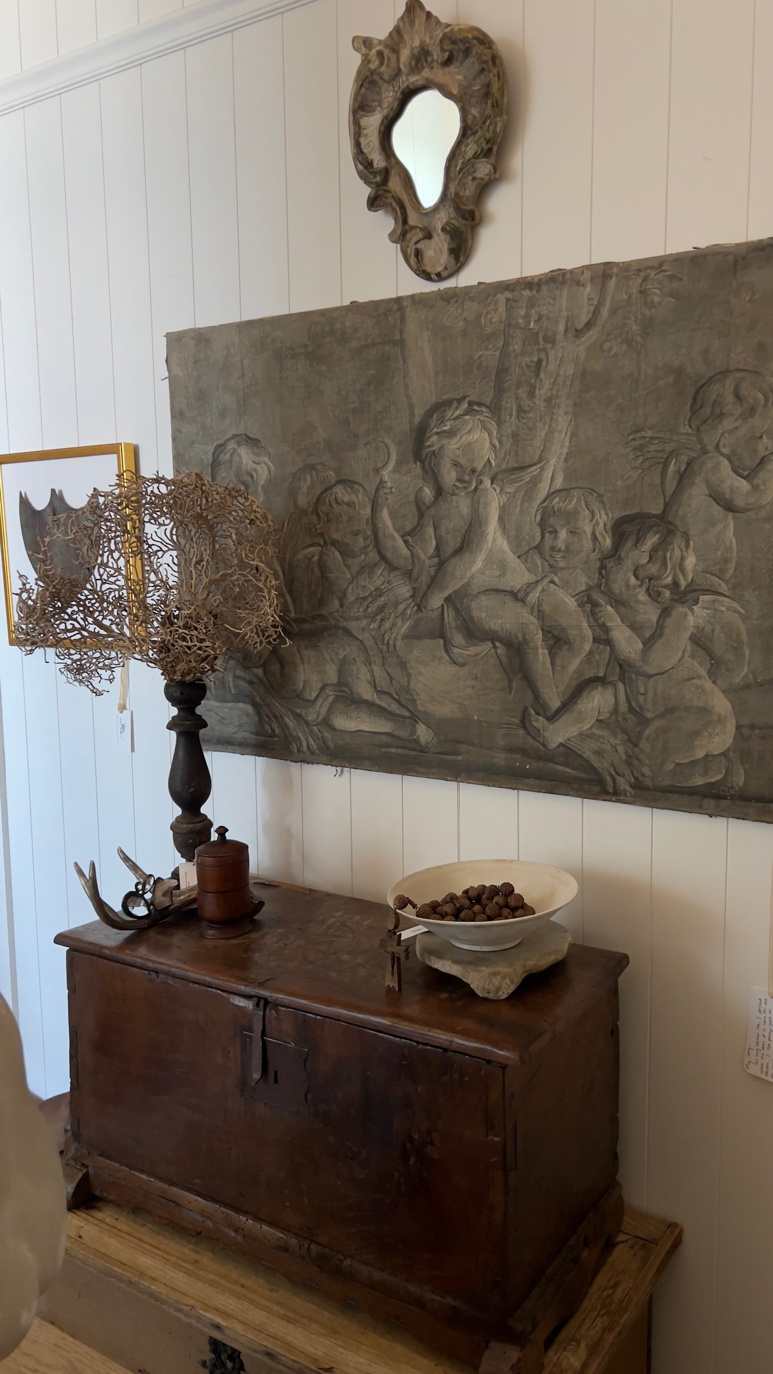 18th C. French Walnut Trunk With Scalloped Base