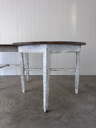 Antique Swedish Demilunes With Stained Top, Pair