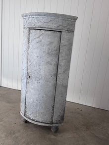 Antique Swedish White Marbleized Corner Cabinet