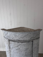 Antique Swedish White Marbleized Corner Cabinet