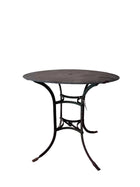 Vintage French Round Folding Garden Table, Green Patina