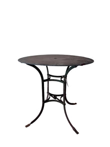 Vintage French Round Folding Garden Table, Green Patina