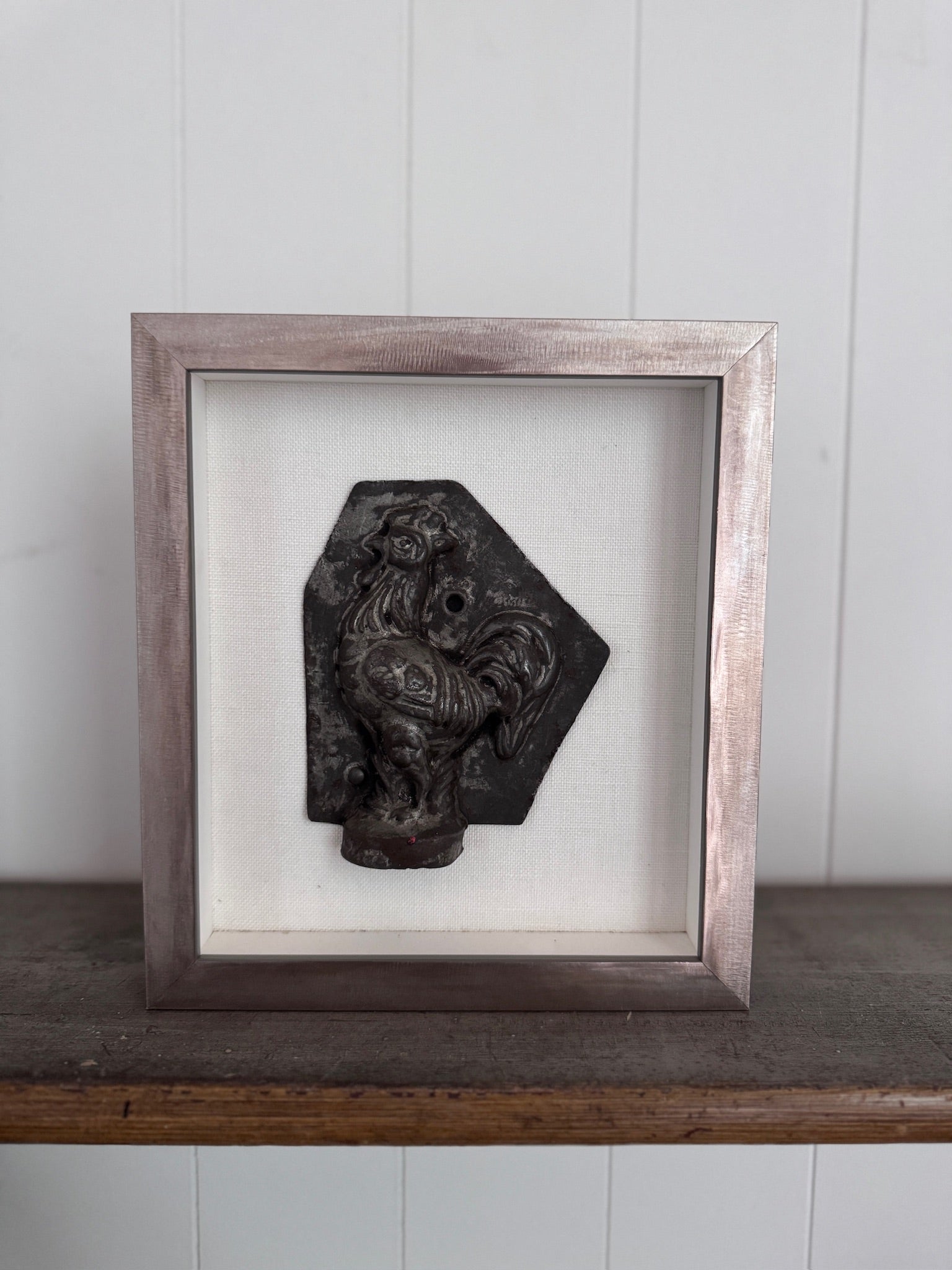 Framed Antique Belgian Chocolatier Rooster Mold