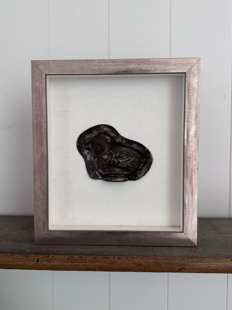 Framed Antique Belgian Chocolatier Chick Mold