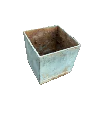 Antique French Pair of Lead Planters In Blue Patina