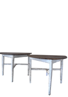 Antique Swedish Demilunes With Stained Top, Pair