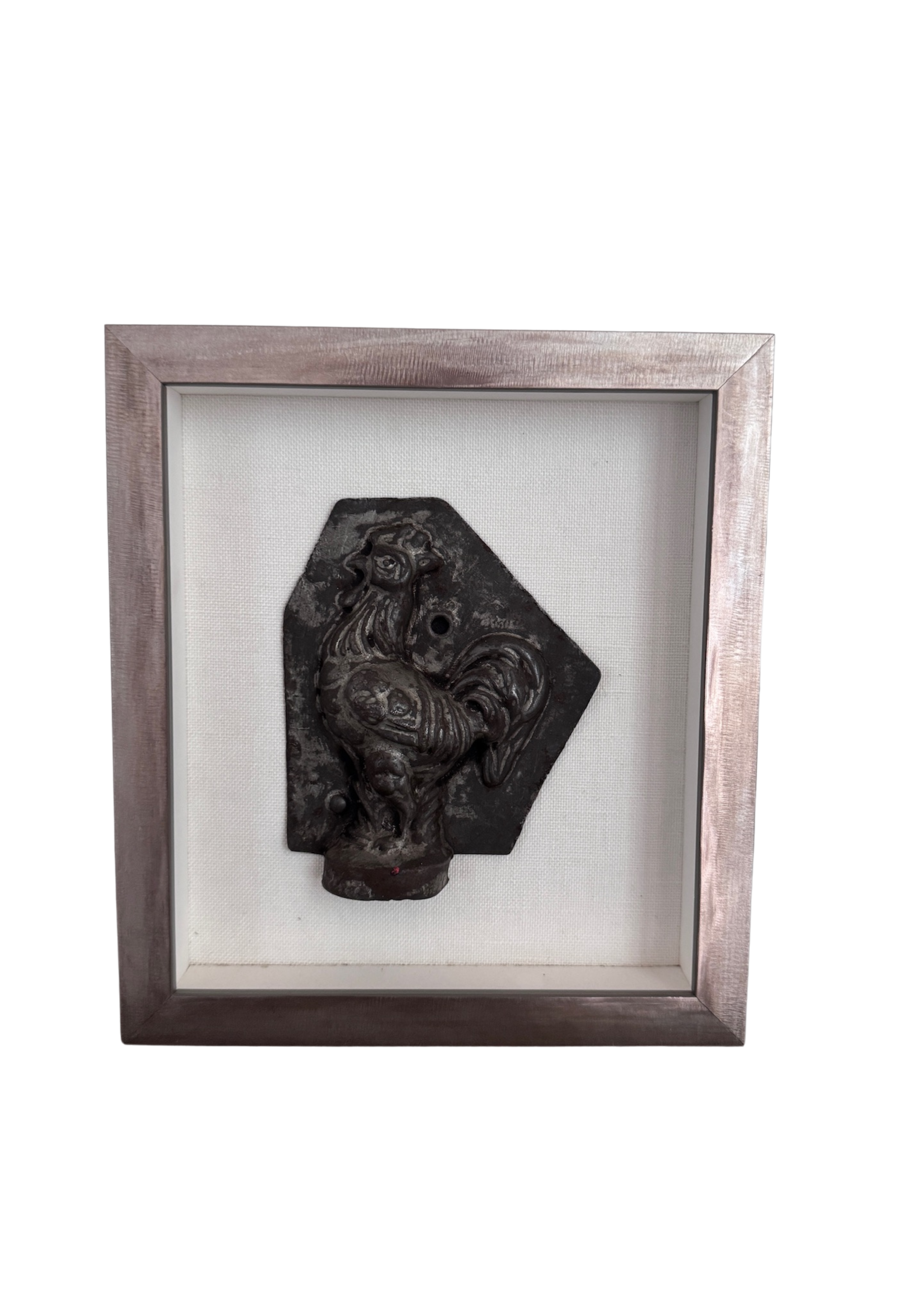 Framed Antique Belgian Chocolatier Rooster Mold