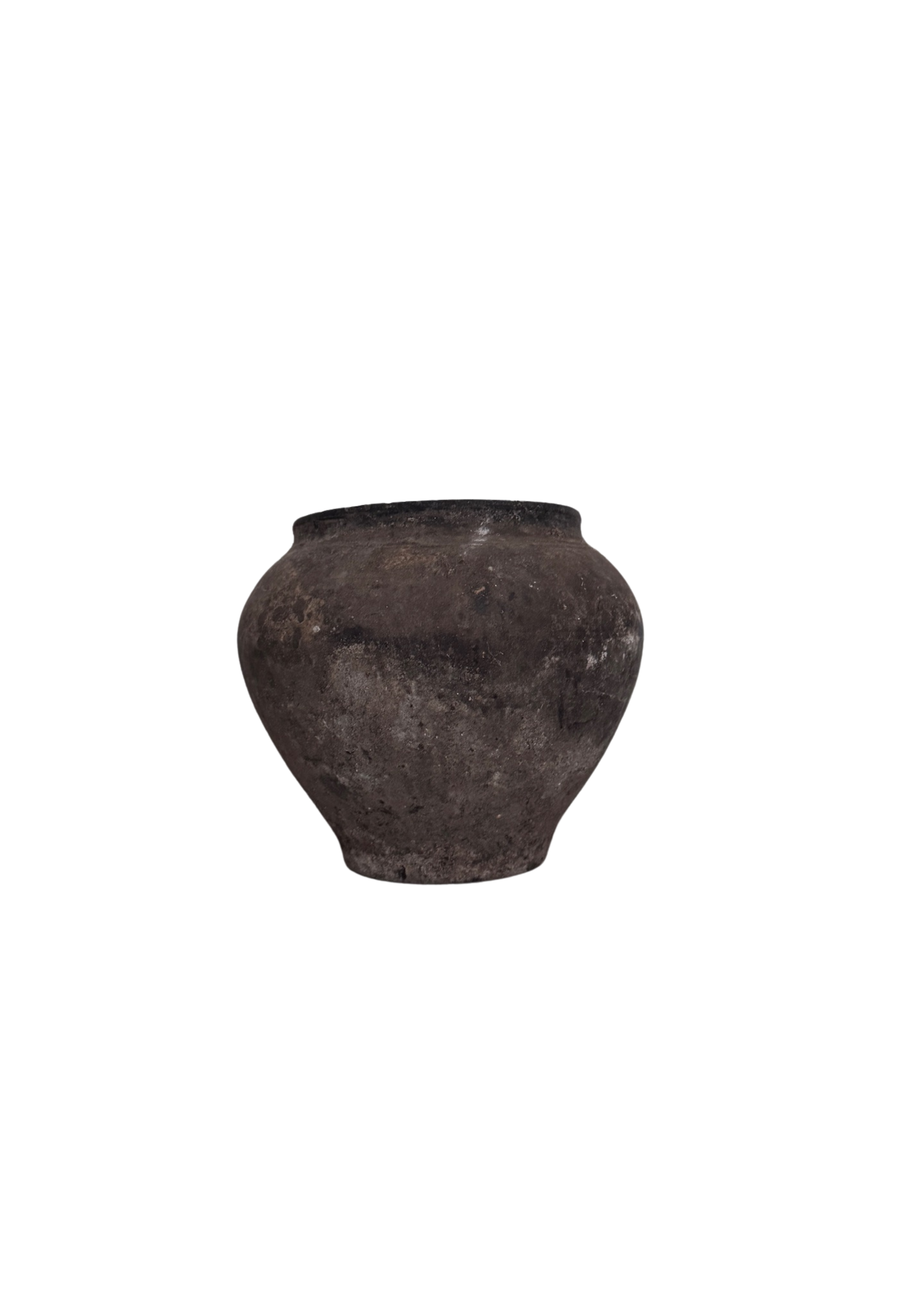 Antique European Pot, Black Terra Cotta