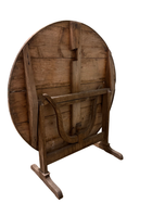 Antique French Vendange Folding Table, U-Shaped Base