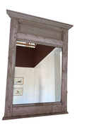 Antique Swedish Grey Trumeau With Reproduction Mirror