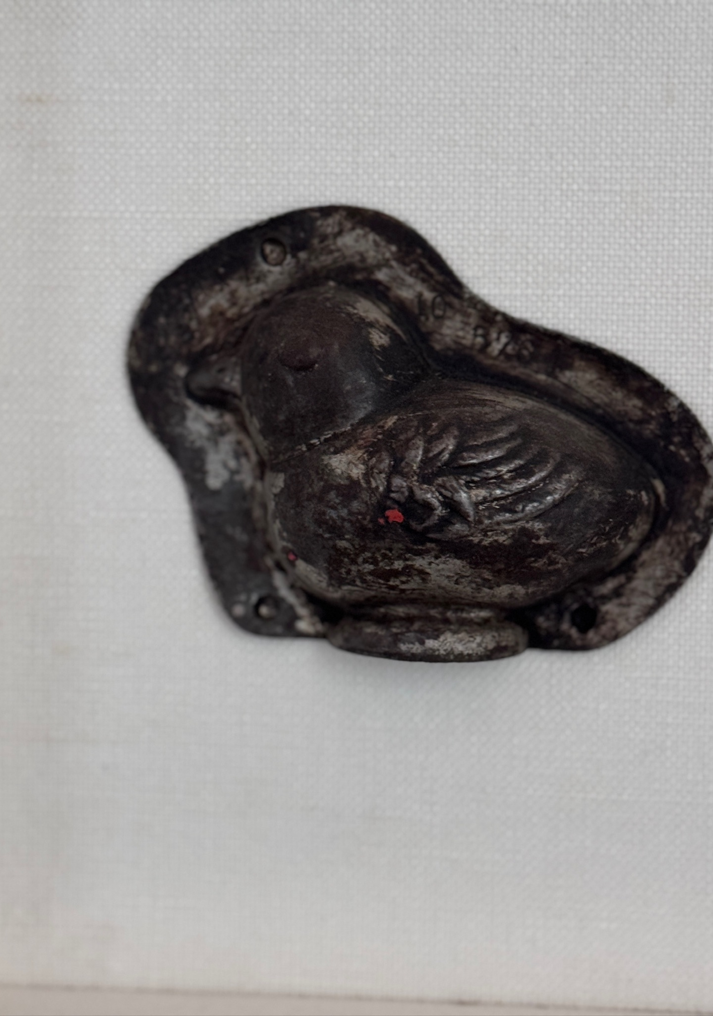 Framed Antique Belgian Chocolatier Chick Mold