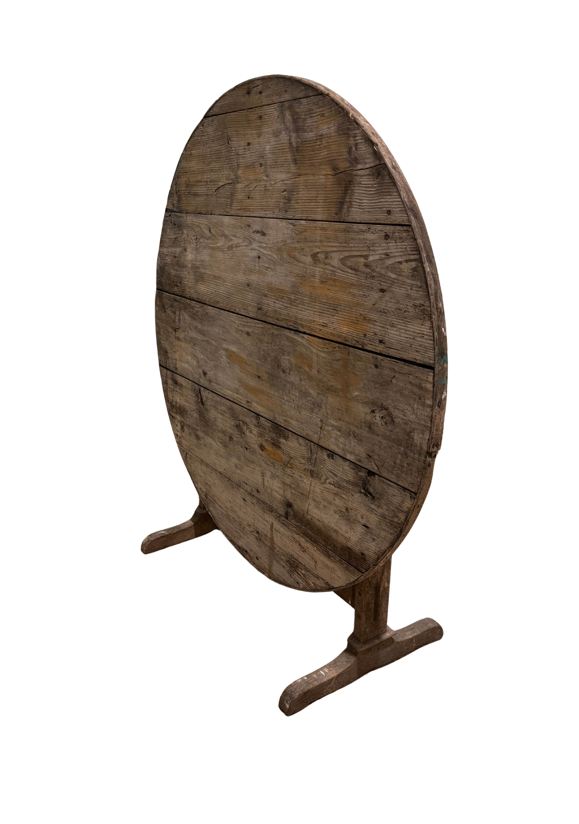 Antique French Vendange Folding Table, U-Shaped Base