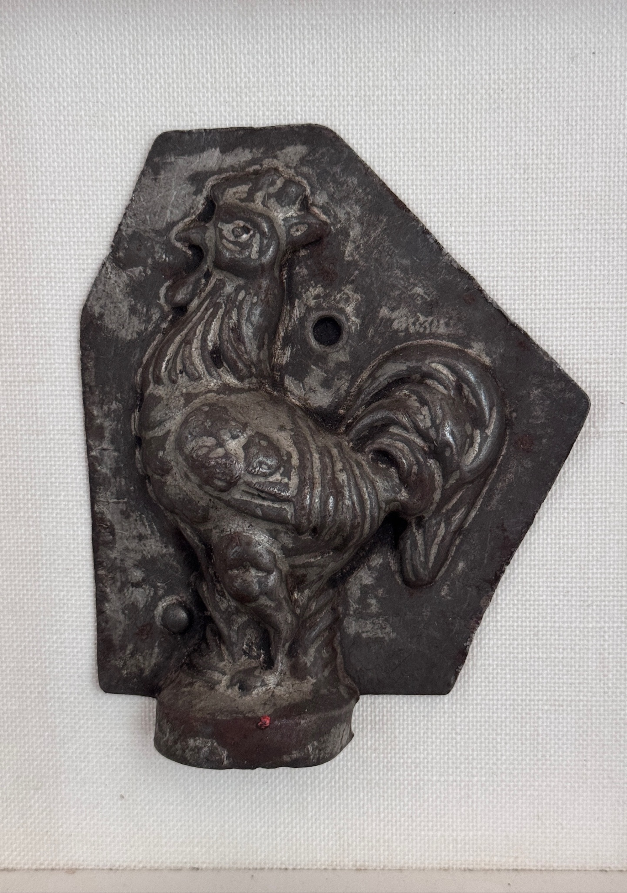 Framed Antique Belgian Chocolatier Rooster Mold