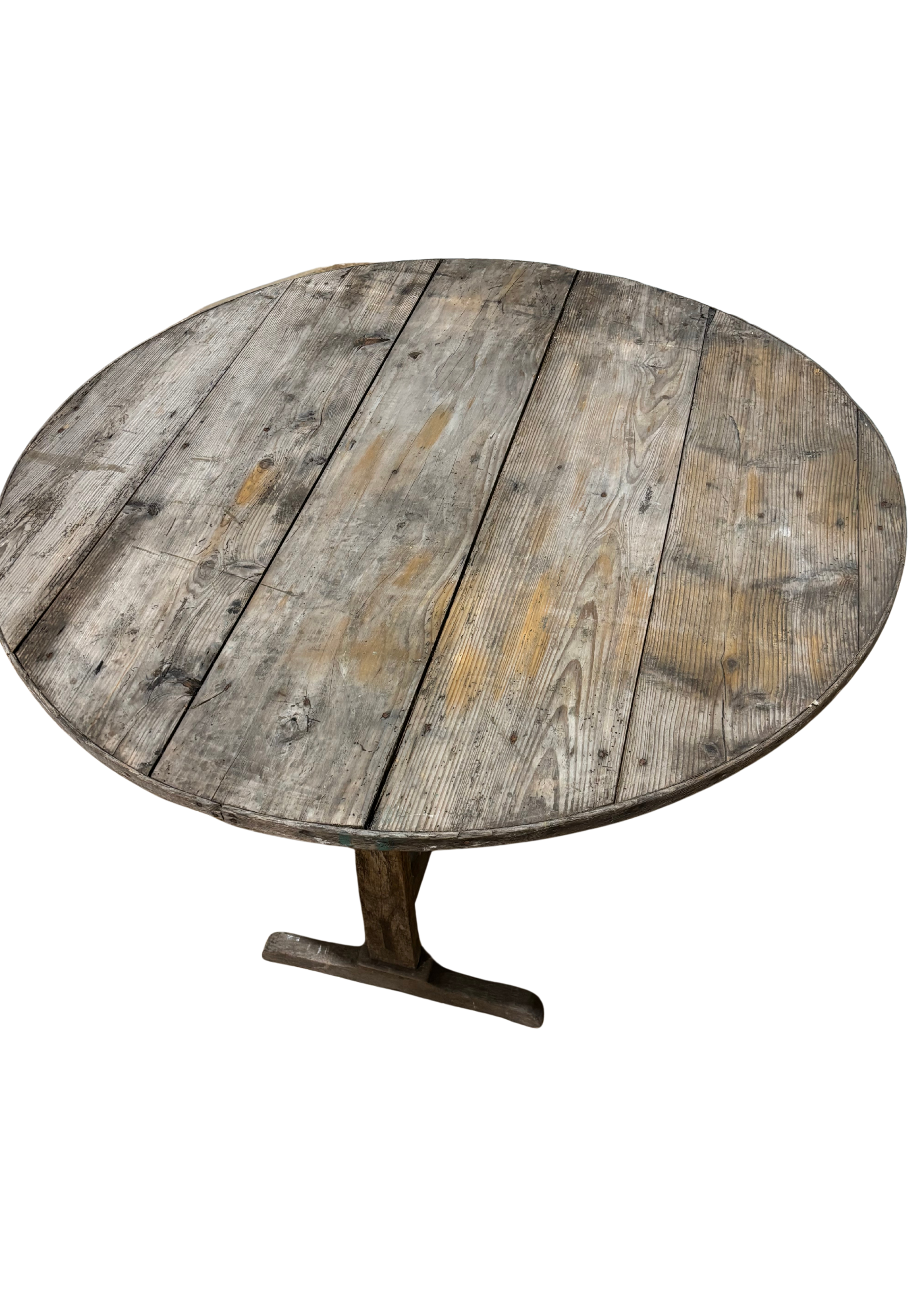 Antique French Vendange Folding Table, U-Shaped Base