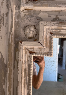 1800 French Trumeau Mirror In Original Paint