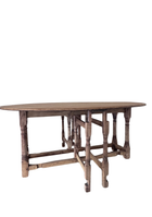 Antique Belgian Oak Oval Dining Table With Drop Leaves