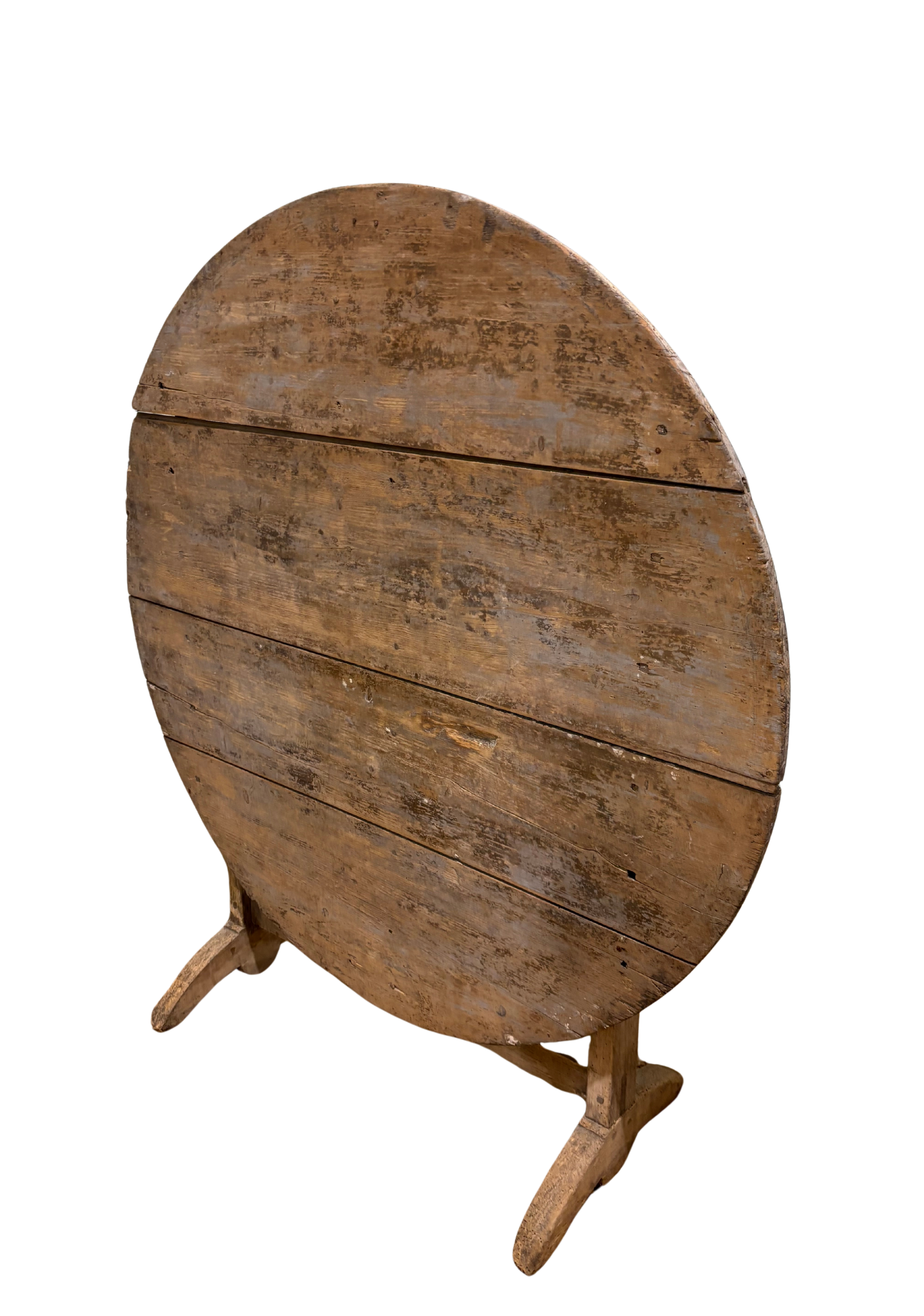 Antique French Vendange Folding Table, V-Shaped Base