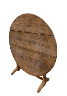 Antique French Vendange Folding Table, V-Shaped Base