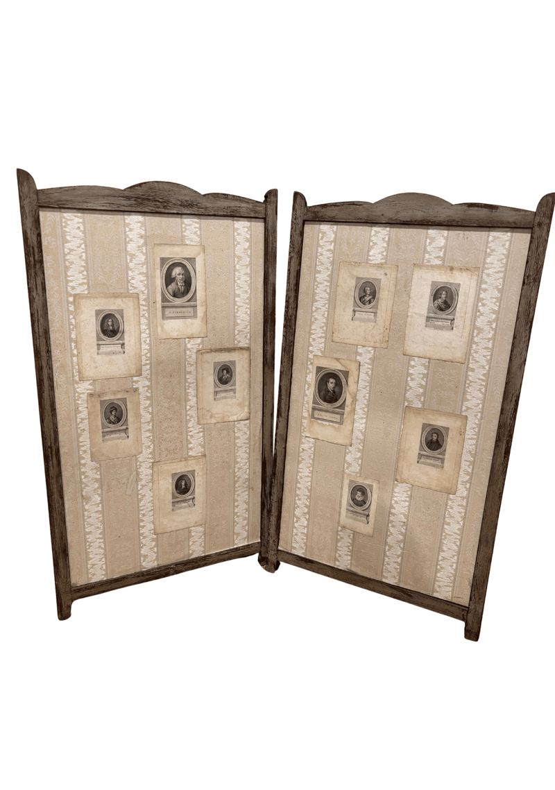 Antique Belgian Decoupage Screen Panel,