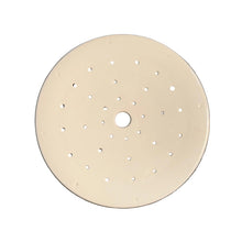 Antique Belgian ironstone round strainer with dot perforation pattern, cream ivory glaze