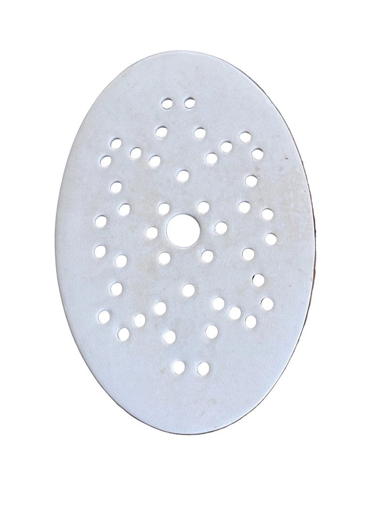 Antique Belgian Ironstone Strainer Oval Star