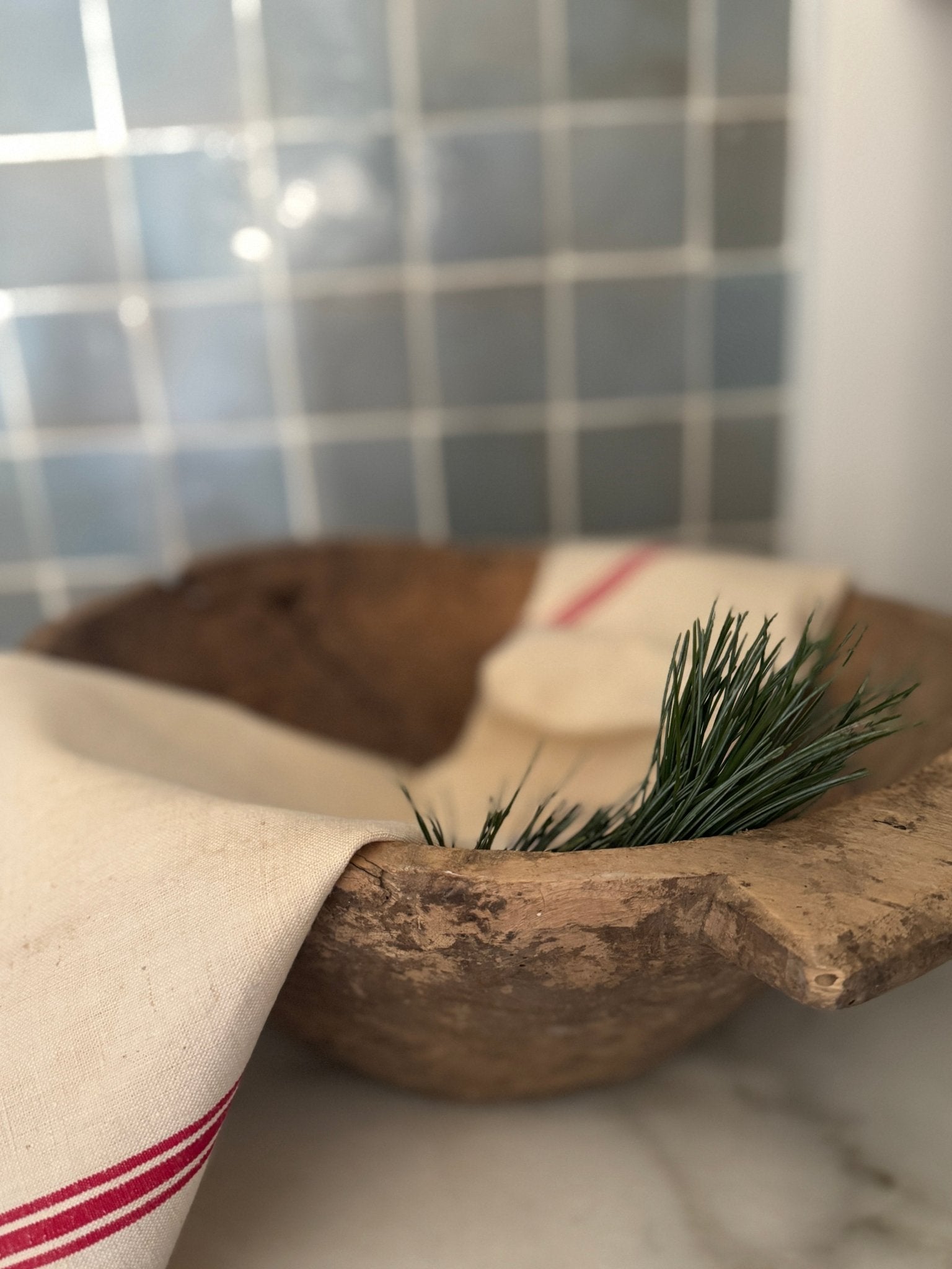 Antique Farmhouse Wood Bowl
