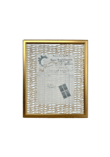 Antique French Document Matted On Casa Branca Wallpaper