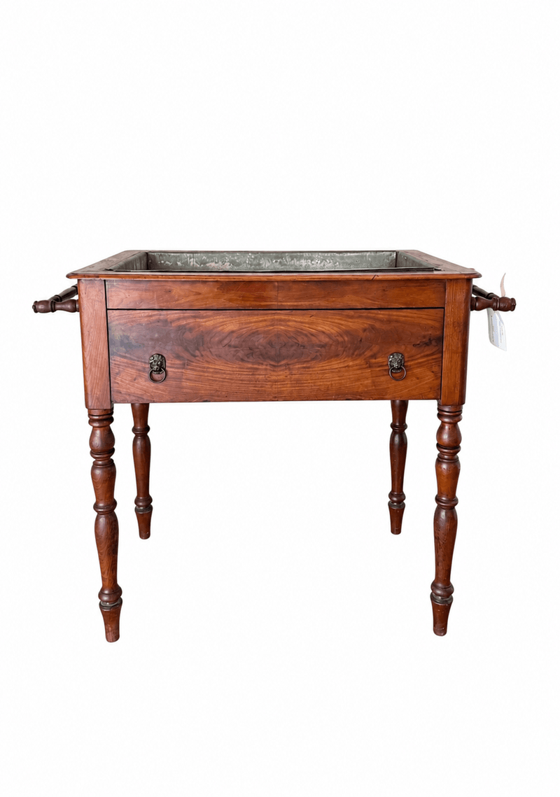 Antique French Mahogany Washstands With Zinc Pan