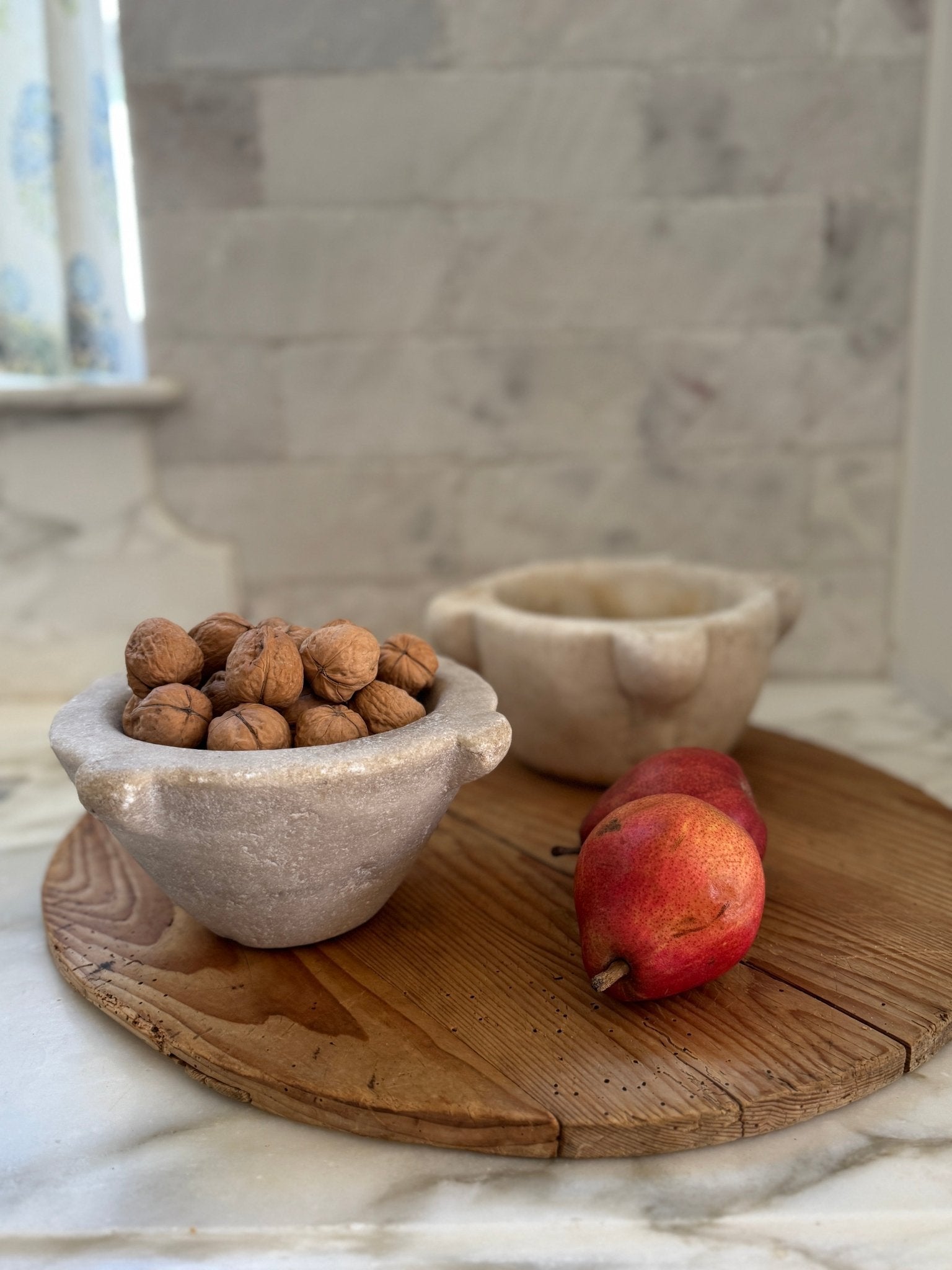 Large Vintage Stone Mortar and Pestle