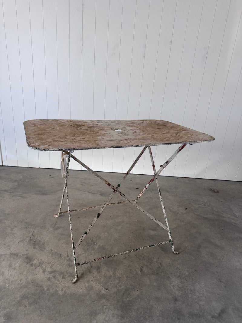 Antique French White Folding Garden Table