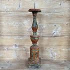 Antique 19th C. Italian Candlestick Lamps with Marbleized Shades, Circa 1860, Pair